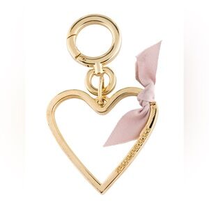 Burberry Gold Heart Keychain with Pink Bow